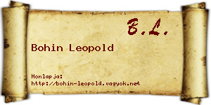 Bohin Leopold névjegykártya